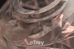 Large Antique American Brilliant Cut Crystal Glass Dome Top Table Lamp 15 Tall