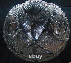 Large Brilliant ABP Cut Glass Crystal Punch Bowl 14