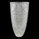 Large Cut Crystal Flower Vase 14.75 Heavy Brilliant Glass Sawtooth Rim Decor