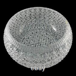 Large Cut Crystal Punch Bowl Centerpiece 13 Buttons and Daisies PB102