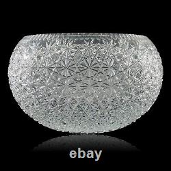 Large Cut Crystal Punch Bowl Centerpiece 13 Buttons and Daisies PB102
