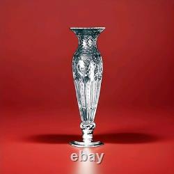 Large Hawkes Cut Crystal Vase WithSterling Base Tall 19 1/4 Perfect. C1930