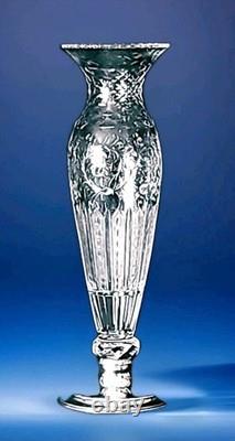 Large Hawkes Cut Crystal Vase WithSterling Base Tall 19 1/4 Perfect. C1930