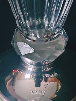 Large Hawkes Cut Crystal Vase WithSterling Base Tall 19 1/4 Perfect. C1930