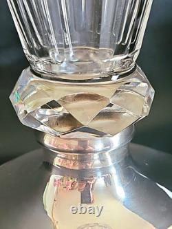 Large Hawkes Cut Crystal Vase WithSterling Base Tall 19 1/4 Perfect. C1930