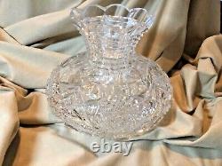 Large Heavy Antique American Brilliant Period Cut Glass Crystal ABP Vase