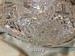 Large Heavy Antique American Brilliant Period Cut Glass Crystal ABP Vase