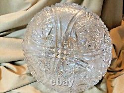 Large Heavy Antique American Brilliant Period Cut Glass Crystal ABP Vase