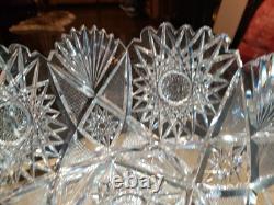 Large Punch Bowl American Brilliant period Cut Glass Crystal Huge Hobstars early