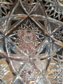 Large Punch Bowl American Brilliant period Cut Glass Crystal Huge Hobstars early