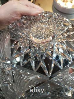 Large Punch Bowl American Brilliant period Cut Glass Crystal Huge Hobstars early