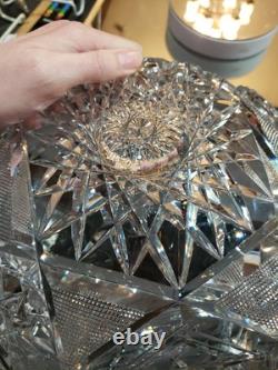 Large Punch Bowl American Brilliant period Cut Glass Crystal Huge Hobstars early