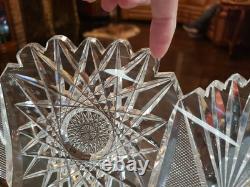 Large Punch Bowl American Brilliant period Cut Glass Crystal Huge Hobstars early