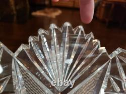 Large Punch Bowl American Brilliant period Cut Glass Crystal Huge Hobstars early