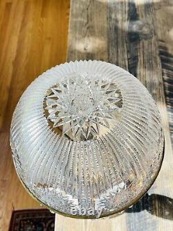 Large Vintage American ABP Brilliant Crystal Hand Cut Glass Table Lamp Rainbow