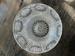 Large Vintage American ABP Brilliant Crystal Hand Cut Glass Table Lamp Rainbow