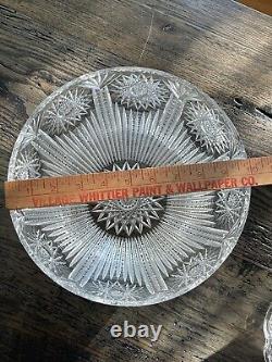 Large Vintage American ABP Brilliant Crystal Hand Cut Glass Table Lamp Rainbow