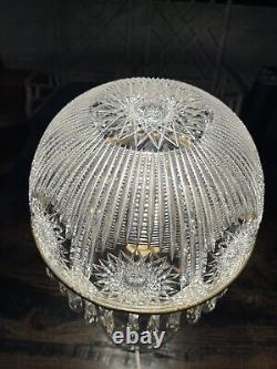 Large Vintage American ABP Brilliant Crystal Hand Cut Glass Table Lamp Rainbow