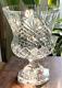 Large Vintage Crystal Thistle Vase Handmade Heavy Thick Glass Cut Pattern