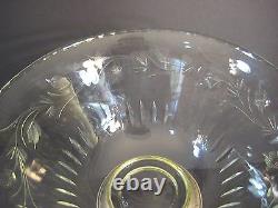 Large Vintage Cut Crystal Bowl With B-1 Sterling Silver Base, 10 Diameter