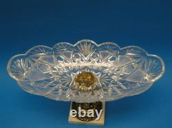 Large Vintage Italian Brass Putti & Cut Crystal Tazza Centerpiece 13