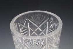 Large Waterford Irish Crystal CLARE Cut Glass Criss Cross Zipper Cut Flower Vase