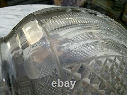 Large c1930 Art Deco Cut Crystal Glass Acorn Shade Ceiling Hall Light 15 Drop