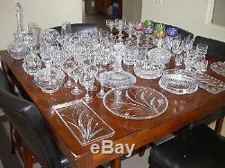 Large set Clear Cut Crystal Nachtmann Traube Decanters, Glasses, Platters READ