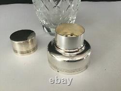 Large vintage cut crystal and silver plated brass cocktail shaker