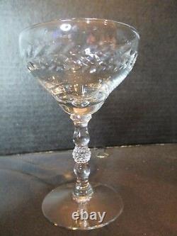 Laurel Wreath Deep Cut Leaf 11 Crystal Champagne Sherbet Goblets Diamond Stem