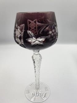 Lausitzer Crystal LA15 Grape Vine Cut-To-Clear Wine Glasses Set of 6