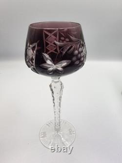 Lausitzer Crystal LA15 Grape Vine Cut-To-Clear Wine Glasses Set of 6