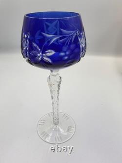 Lausitzer Crystal LA15 Grape Vine Cut-To-Clear Wine Glasses Set of 6