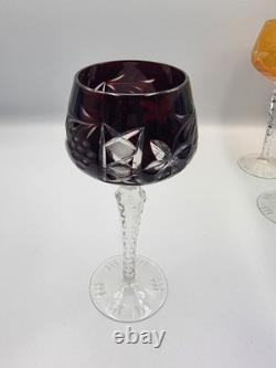 Lausitzer Crystal LA15 Grape Vine Cut-To-Clear Wine Glasses Set of 6