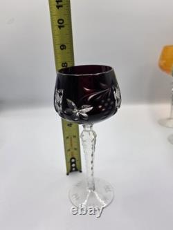 Lausitzer Crystal LA15 Grape Vine Cut-To-Clear Wine Glasses Set of 6