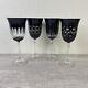 Le Stelle Crystal Design GIOIELLI DA TAVOLA Wine Glass Set Black Cut To Clear