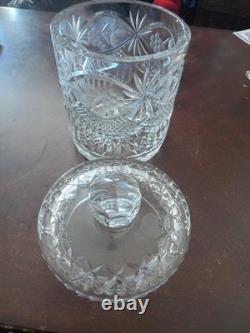 Lead CRYSTAL Glass ICE BUCKET Cookie Jar Biscuit Barrel Canister Hand Etched&Cut