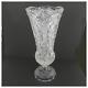 Lead Crystal Glass Vase Hand Cut 14 Tall Sawtooth Rim Vintage EUC