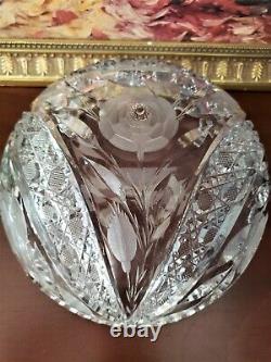 Lead Cut Crystal Antique Bowl. ABP Bowl. Irving Cut Company USA