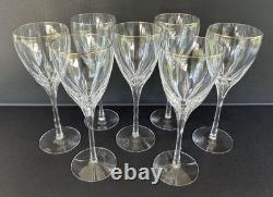 Lenox Firelight Gold Crystal Water Goblets Wine Glasses 8 5/8 Set of 7