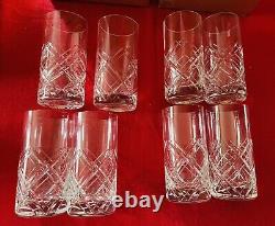 Lenox Tartan Highball Glasses 2 Sets of 4 each Vintage 5.5 Cut Crystal NIB