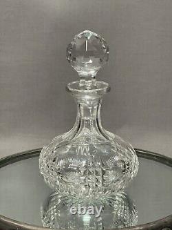 Libby American Brilliant Cut Crystal Glass Perfume /Vanity Bottle, Prism Stopper