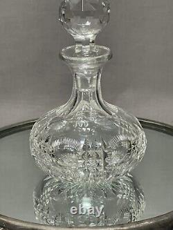 Libby American Brilliant Cut Crystal Glass Perfume /Vanity Bottle, Prism Stopper