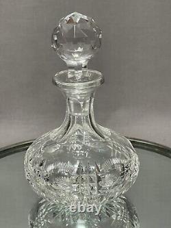 Libby American Brilliant Cut Crystal Glass Perfume /Vanity Bottle, Prism Stopper