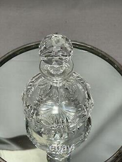 Libby American Brilliant Cut Crystal Glass Perfume /Vanity Bottle, Prism Stopper