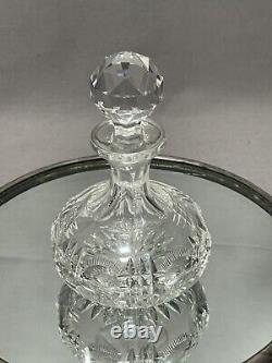 Libby American Brilliant Cut Crystal Glass Perfume /Vanity Bottle, Prism Stopper