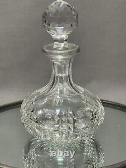 Libby American Brilliant Cut Crystal Glass Perfume /Vanity Bottle, Prism Stopper