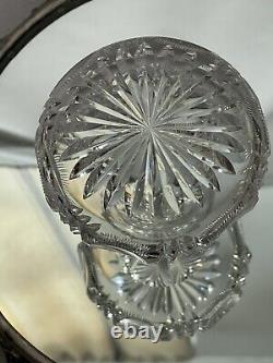 Libby American Brilliant Cut Crystal Glass Perfume /Vanity Bottle, Prism Stopper