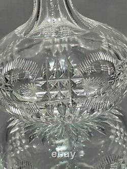 Libby American Brilliant Cut Crystal Glass Perfume /Vanity Bottle, Prism Stopper