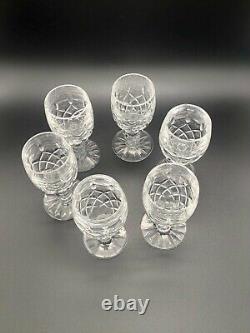 Lismore by Waterford RolyPoly Decanter 6 Cut Glass Cordials & Slvrplate Tray